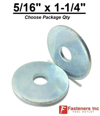 FASTENERS INC. 5/16" x 1-1/4" Extra Thick Fender Washers Steel Zinc Plated (Pick Quantity)