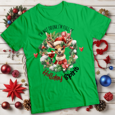 Rentier Weihnachten T-Shirts lustig festlich Kranz Herren und Damen Tee #MC