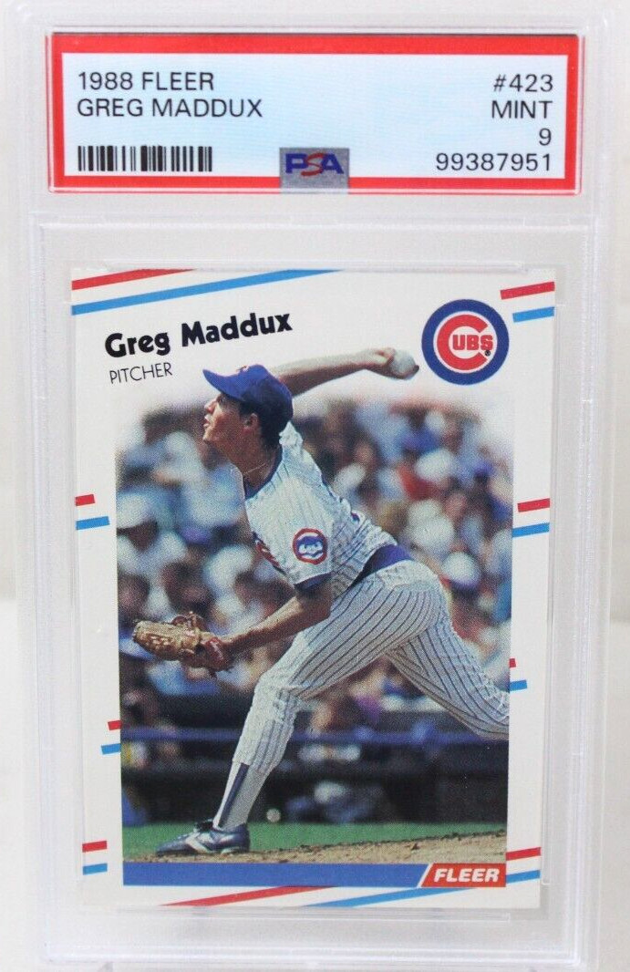1988 Fleer Greg Maddux #423 Graded PSA 9 Chicago Cubs Baseball Card