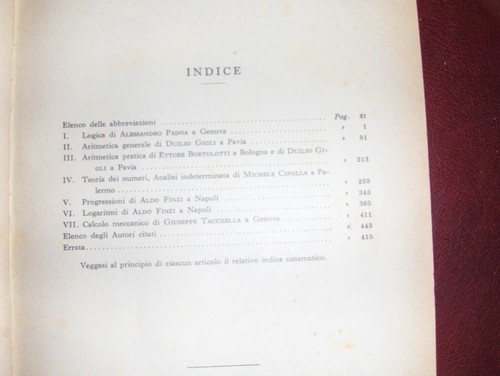 ENCICLOPEDIA DELLE MATEMATICHE ELEMENTARI Volume I parte I 1930 Hoepli Libro - Foto 4 di 24