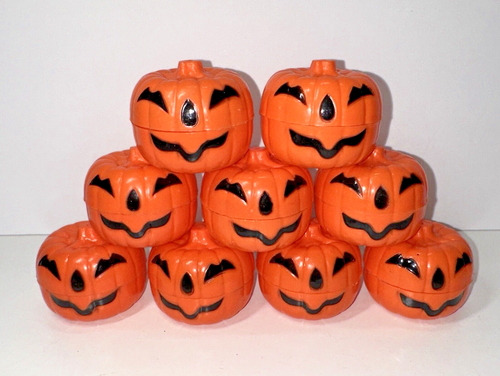 Vintage 1995 Halloween Blow Mold Mini Pumpkin JOL Candy Container Decoration Lot