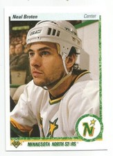 NEAL BROTEN 1990-91 UPPER DECK CARD NM-MT+ CONDITION