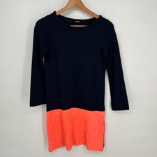 J Crew Dress Womens 2XS XXS Maritime Blue Orange Colorblock Long Sleeve