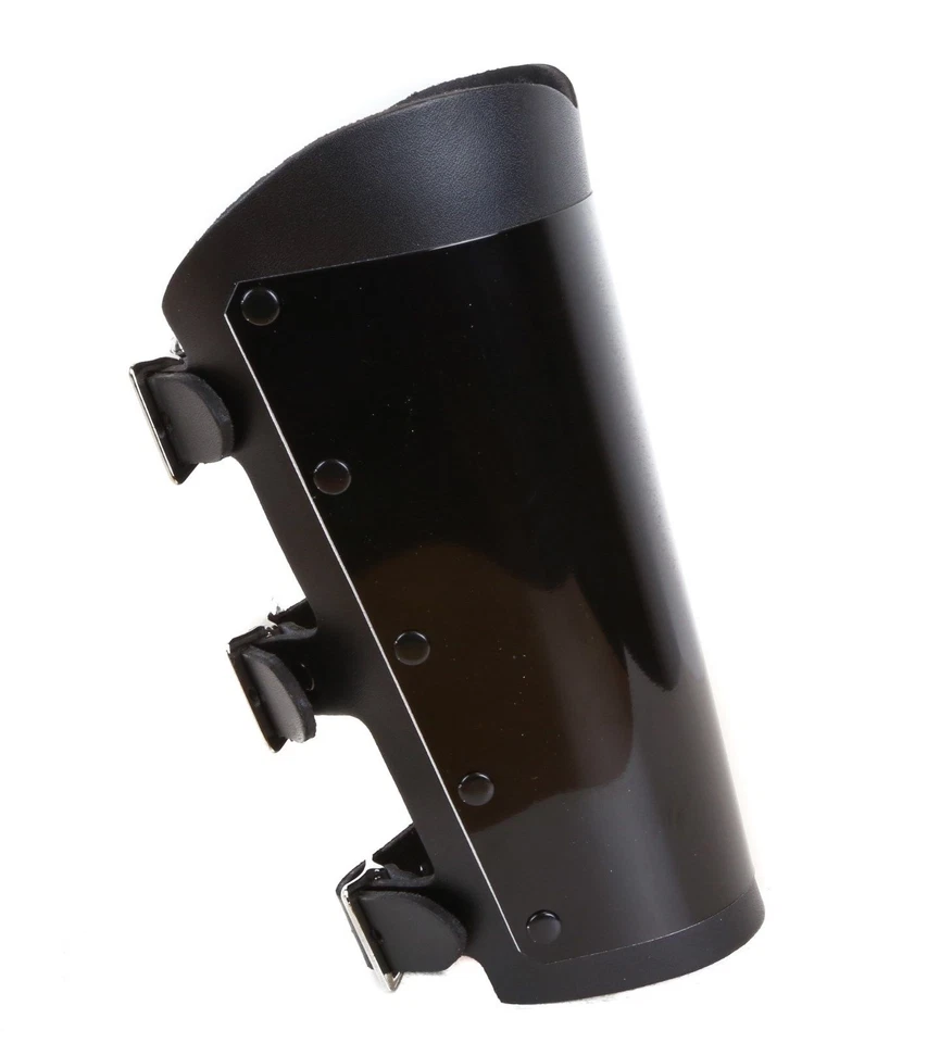 Черная металлическая перчатка из натуральной кожи с 3 пряжками панк готический трэш тяжелый металл - Изображение 2 из 3