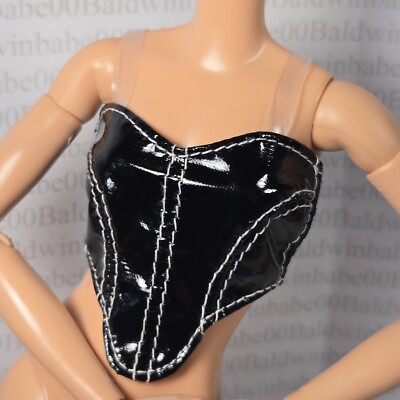 TOP ~ KIT 2 YOU CREATE BASICS BLACK MADE TO MOVE DOLL VINYL PLEATHER TUBE SHIRT
