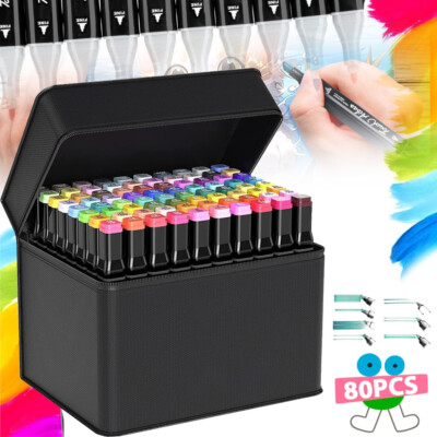 80 Farbe Set Marker Set Permanent Pen Für DIY Graffiti Twin Tip Pen Schwarz DHL