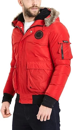 BENCH Herren Jacke Bomberjacke Steppjacke Winterjacke Übergansjacke rot Gr.S NEU - Bild 2 von 3