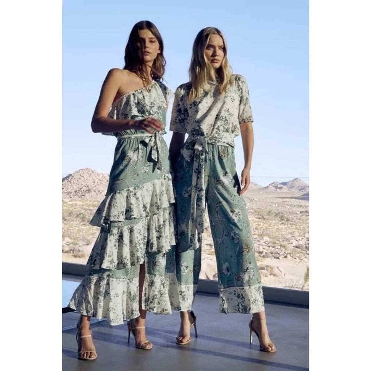 NEW MISA Faena Floral Maxi Dress Green M