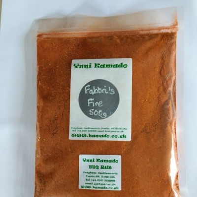 Ynni Kamado FABBRI'S FIRE trocken BBQ Rub 500g, EXTRA HEISS, Bierdose, Marinade, Rauch TQR!