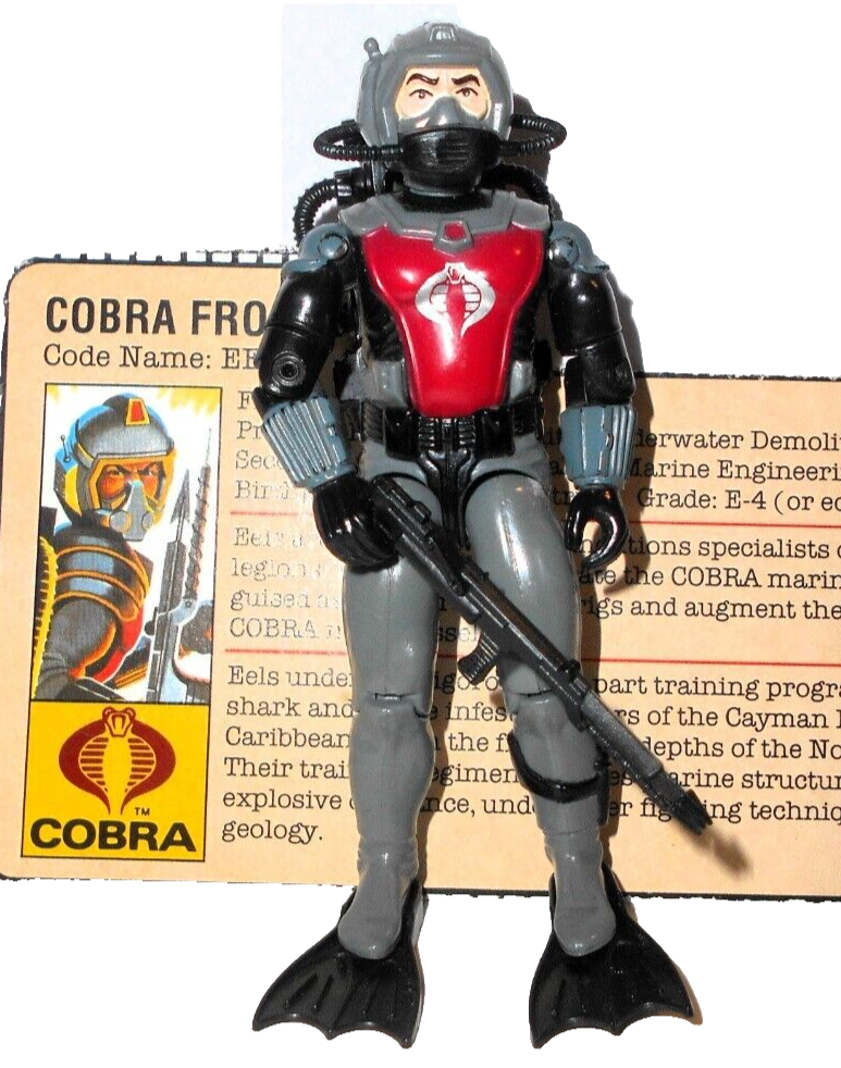 GI JOE vintage 1985 COBRA EEL 100% Complete w File Card FC gijoe