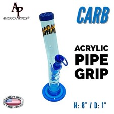 INHALE® 1X8" GRIP SHAPE ACRYLIC HOOKAH WATER PIPE WITH A CARB MADE IN THE USA