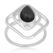 Black Onyx Handmade Fashion Ring 925 Silver Gemstone Jewelry For Women's