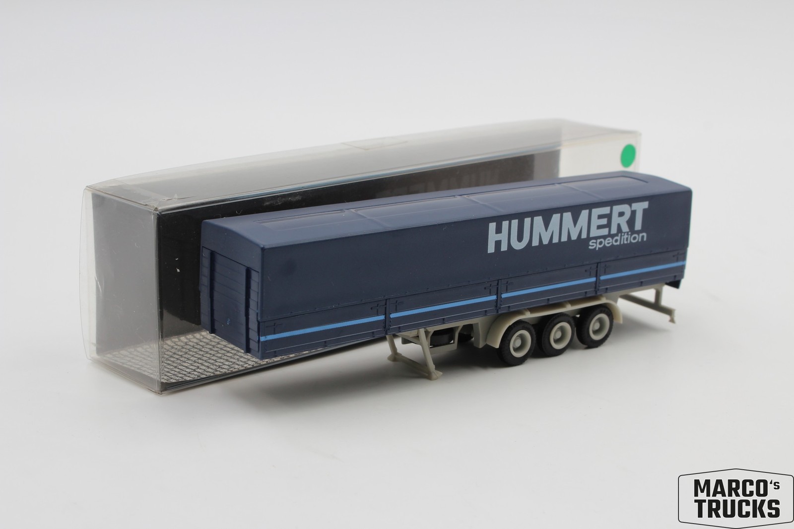Herpa Pritsche/Plane-Auflieger Hummert Spedition blau 1:87 /H29463