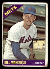 1966 TOPPS BILL WAKEFIELD 443 POOR BASEBALL NEW YORK METS
