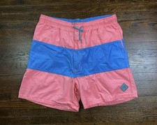 Vtg 90s Ocean Pacific OP Cotton Colorblock Shorts XL Pink Blue Neon 36