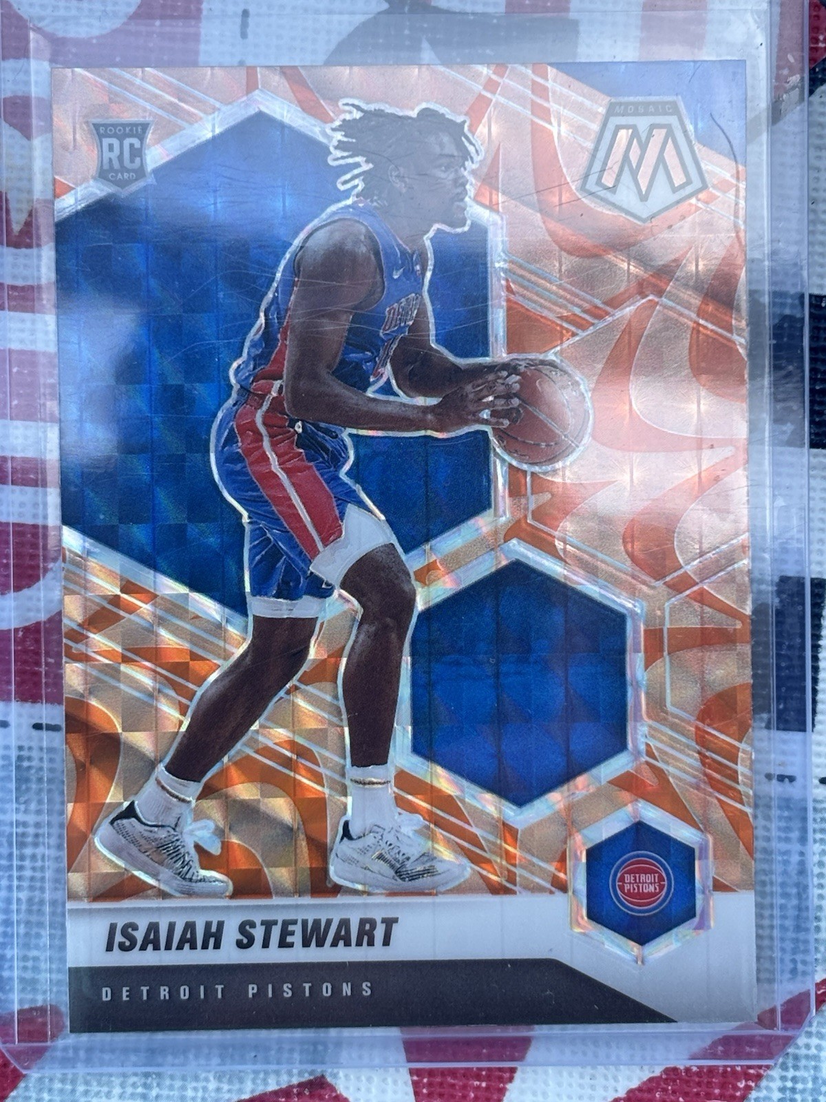 2020-21 Mosaic Reactive Orange Isaiah Stewart #223 Pistons Parallel Rookie Card