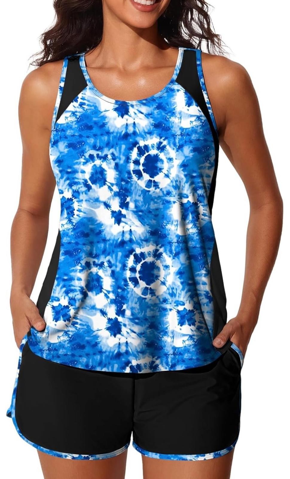 Summer Mae Size 14, Blouson Tankini Swimsuits for Women 2026 Tummy Control 2pc.