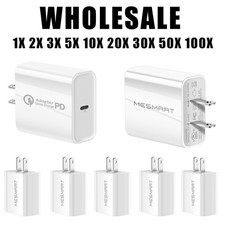 1-100 Lot 20W USB-C Wall Charger Power Adapter For iPhone 15 14 13 12 11 Pro Max