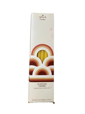 Vintage Hallmark Hostess Taper Candles 10 x 1/2  Set of 5 Yellow