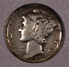 1927-D "Mercury" Silver One-Dime Coin, Fine