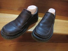 $175 Dr Doc Martens Zack Loafers Elastic SlipOn Brown Pebble Leather Shoes 45 11