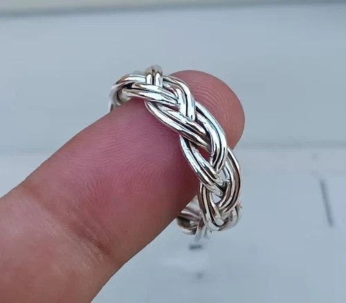 Anxiety Ring Silver For Men, Unisex Ring Thumb Band Ring, Hammered Or S All size