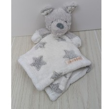 Blankets  Beyond Puppy Dog Security Blanket White Gray Star Plush Lovey