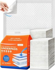 Disposable Puppy Pads, Absorbent Pee Pads for Baby 100 Count 22" 22", White