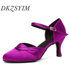 Latin Modern Dance Shoes Women Professional High Heels Close Toes Party Shoes