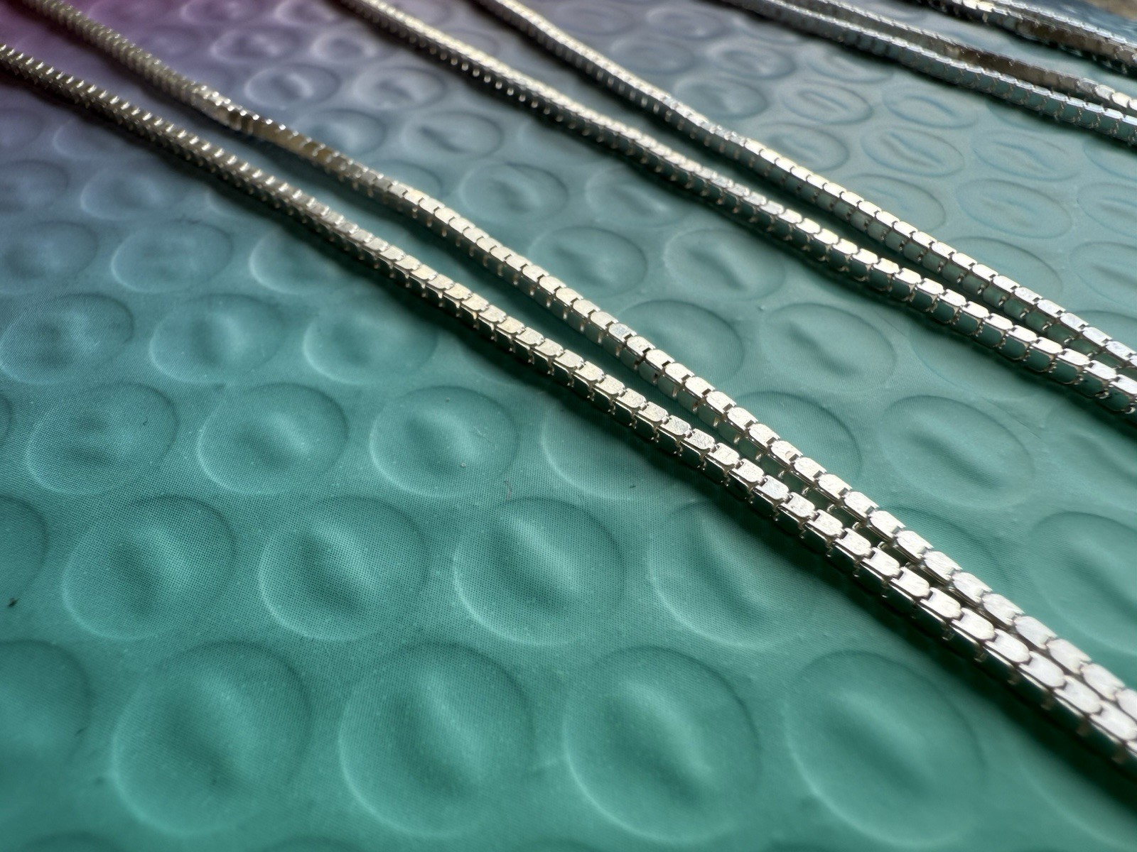 Solid 54" Extra‑Long 925 Sterling Silver Box Chai… - image 1