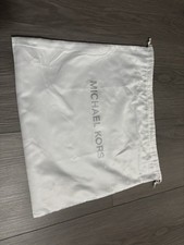 Michael Kors Dust Bag White Satin Logo Drawstring Storage Pouch One Size