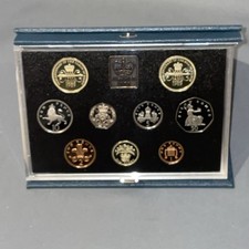 1989 Royal Mint Proof Coin Set Nine Coins with Royal Mint Explanatory Leaflet
