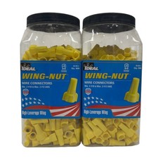 Ideal 451 Yellow Wing Nut Wire Connectors 30-651J - 2 Jars 1000 Units