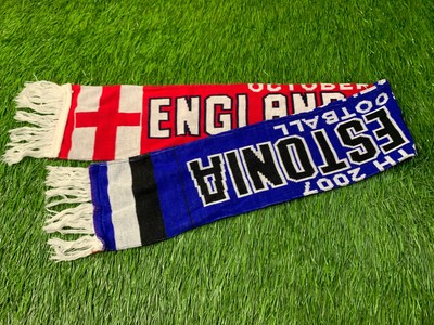 ENGLAND VS. ESTONIA TEAM 2007 RARE FOOTBALL SOCCER MATCH SCARF ONE SIZE