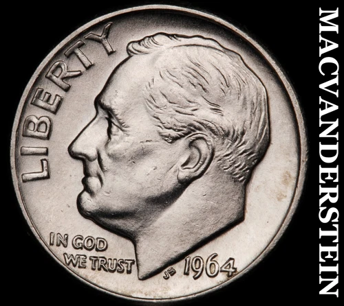 1964-D Roosevelt Dime- Silver Choice Gem Brilliant Uncirculated Luster #i307