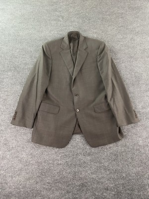Brooks Brothers Sport Coat 42 R Taupe Wool Glen Plaid Madison Designer Premium