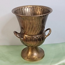 Cubo de champán de latón vintage cubo de hielo de latón macizo mango dorado enfriador de vino