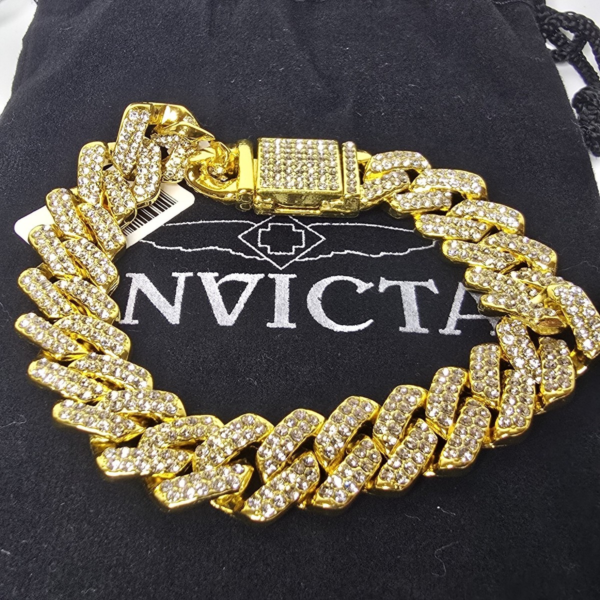 Invicta Elements Men's Ultra Iced Out Cuban Link Chain Bracelet