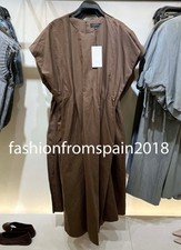 ZARA NEW WOMAN ZW COLLECTION PLEATED MIDI DRESS BROWN XS-XL 4333/041/700