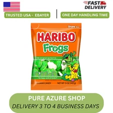 Haribo Gummi Green Frogs - 1 PACK - 5oz Bags Apple Flavor Gummis FREE SHIPPING