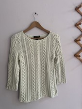 Vintage Lauren Ralph Lauren Cable Knit Pullover Sweater In Green Women  s Sz M