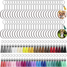 250 Pcs Round Sublimation Keychain Blanks Bulk, Double Side Heat Transfer