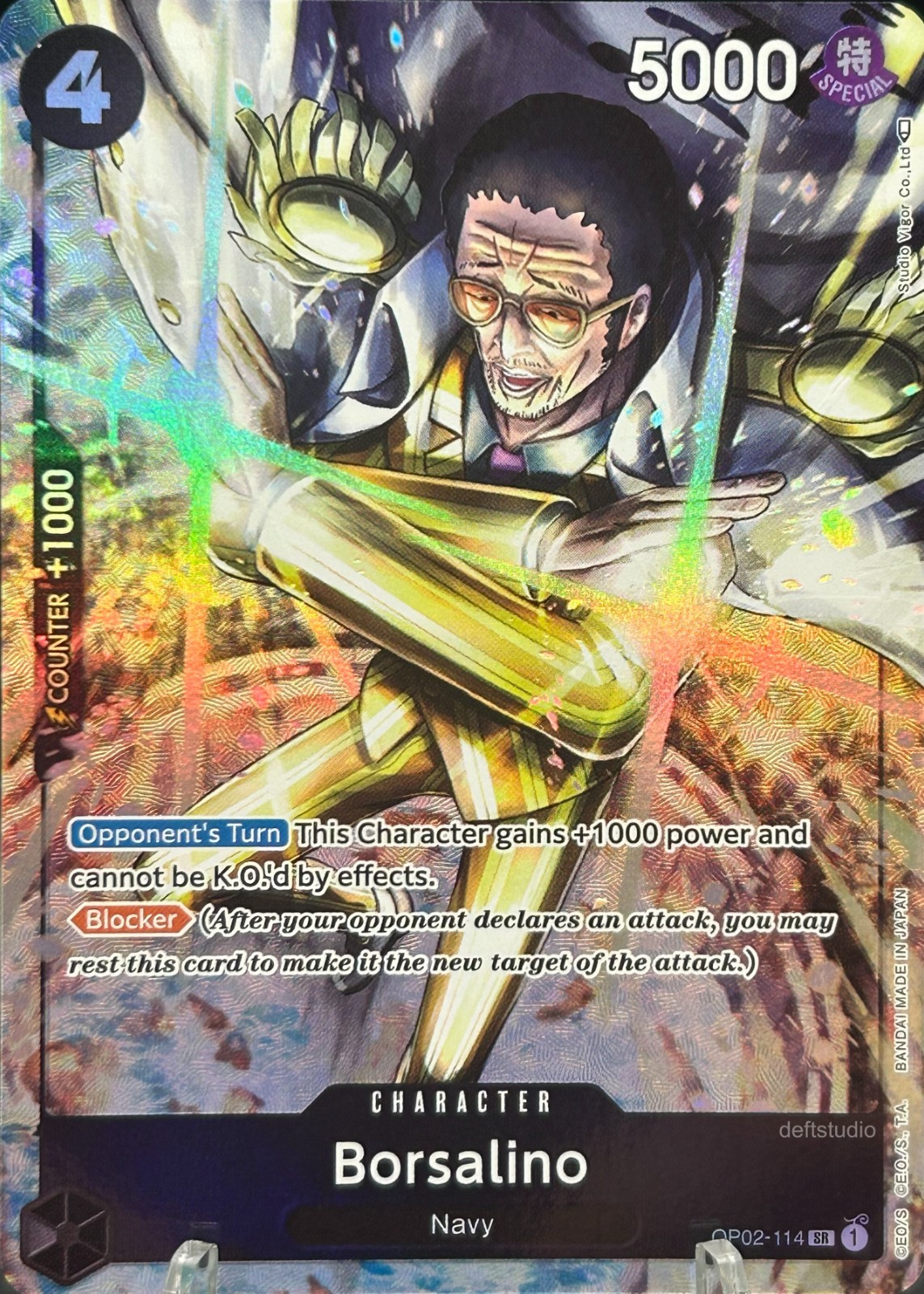 • Borsalino • OP02-114 Alt Art Holo Paramount War One Piece TCG NM