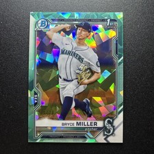 2021 Bowman Draft Sapphire Bryce Miller #BDC-64 1st Aqua Refractor /20 MARINERS