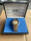 Vintage Seiko 6309-8060 Automatic Watch 17J Day-Date Two-Tone Gold Japan