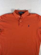 Polo Ralph Lauren Polo Shirt Mens Large Orange Short Sleeve Pony Logo Classic