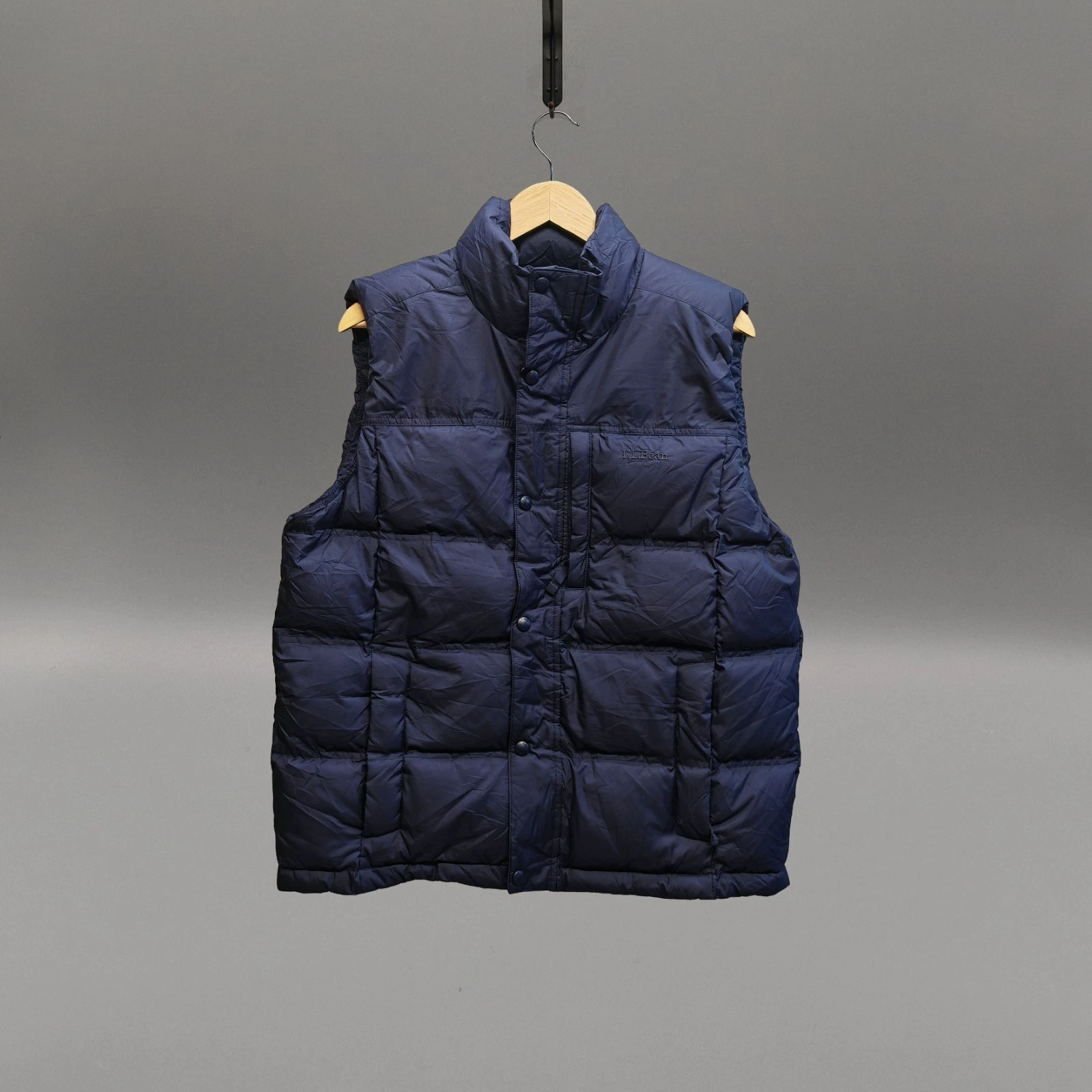 L.L.Bean Down Puffer Gilet Navy Blue Mens M Reg Lightweight Vest Outdoor 3250