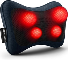 Electric Shiatsu Back Massager with Heat - Powerful 3D Kneading for Neck, Should