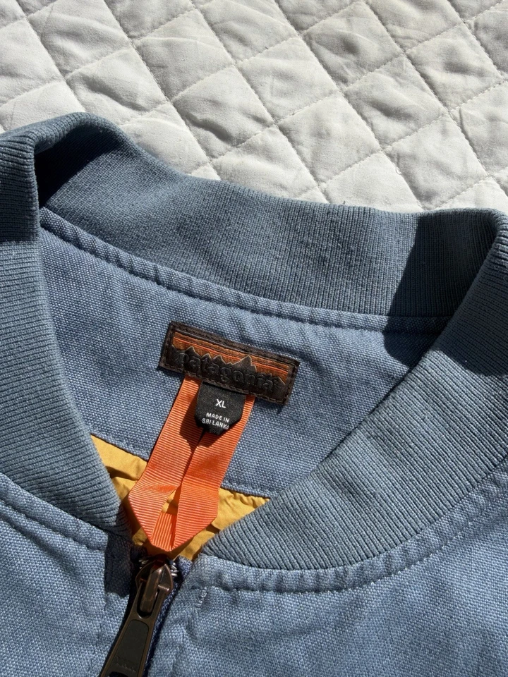 Chaleco de Trabajo Patagonia Todas las Temporadas Para Hombres Grande Azul Cáñamo Lona Cremallera Completa Talla XL 27815 Foto 3 de 4