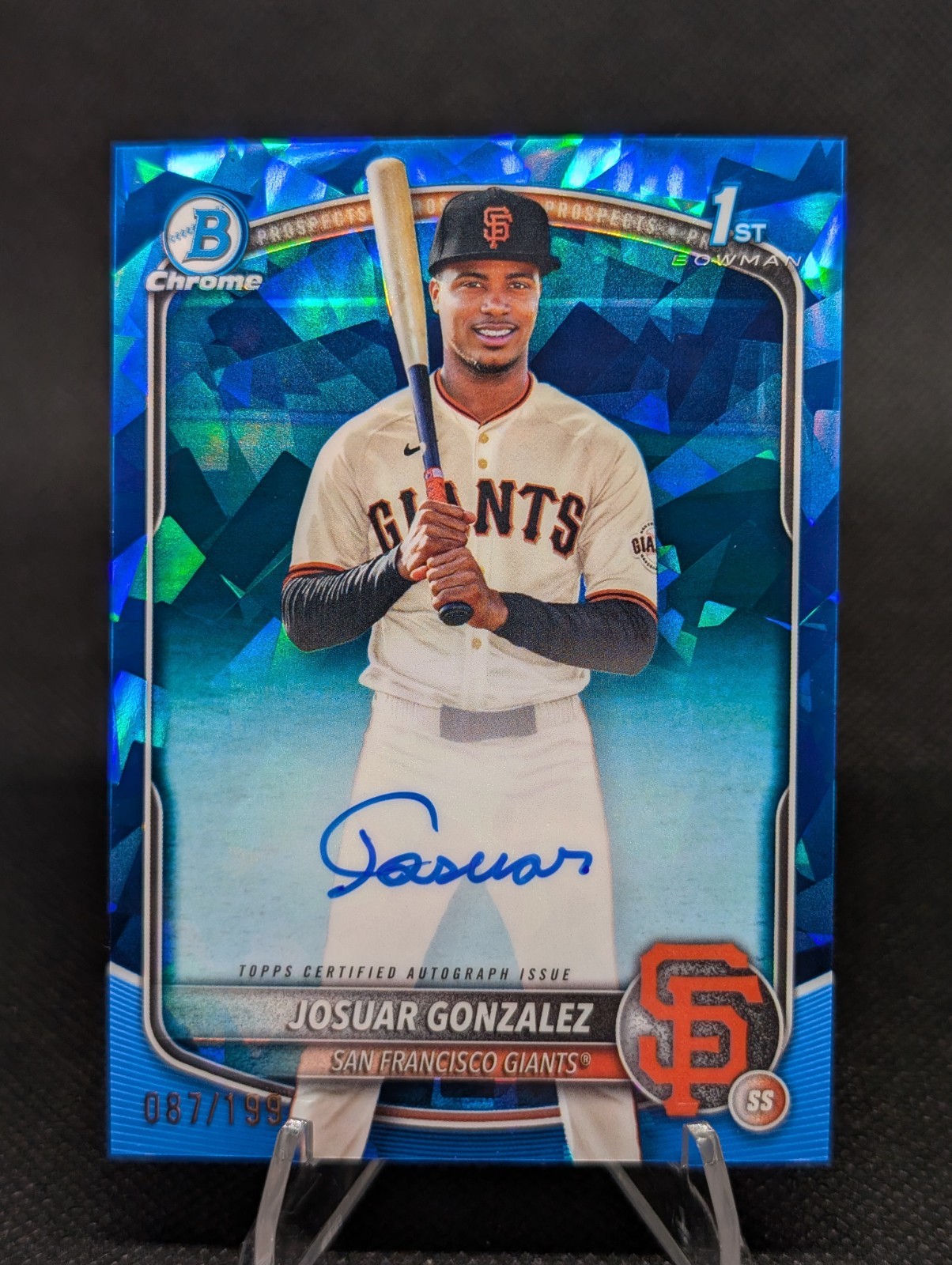 Josuar Gonzalez Sapphire 1st Auto /199 2025 Bowman Chrome Sapphire #CPSA-JG SFG